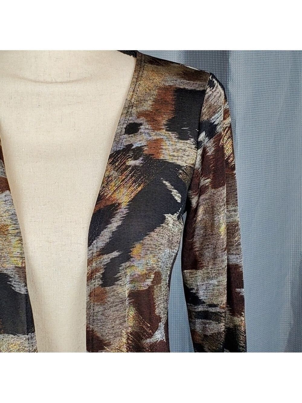 Simonton Says long sleeve open front cardigan, multicolored, size XXS - Picture 4 of 5
